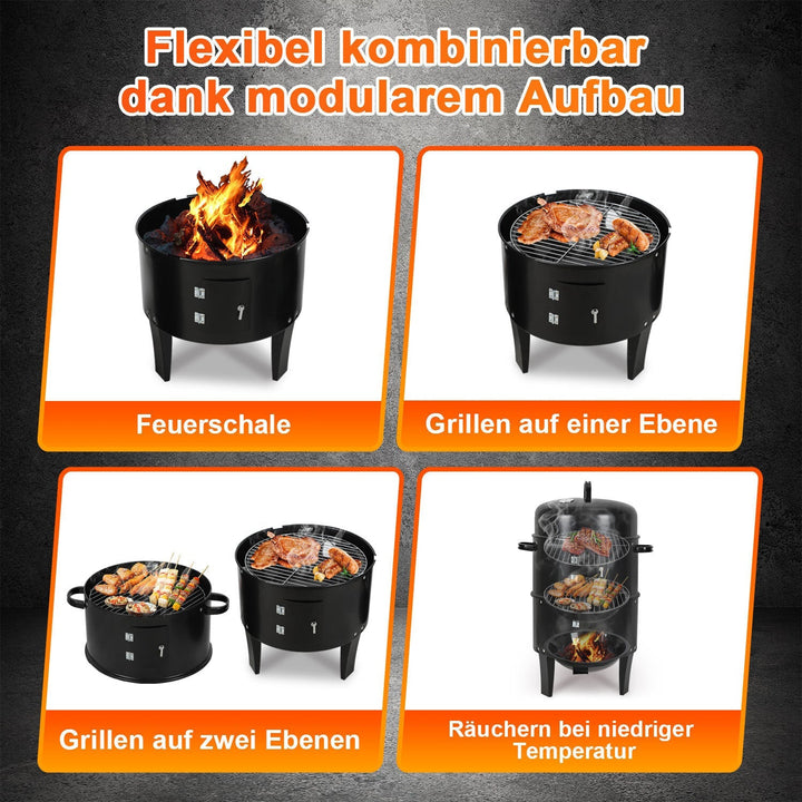 3 in 1 Smoker Smoking Oven 2 Levels | Kalsten