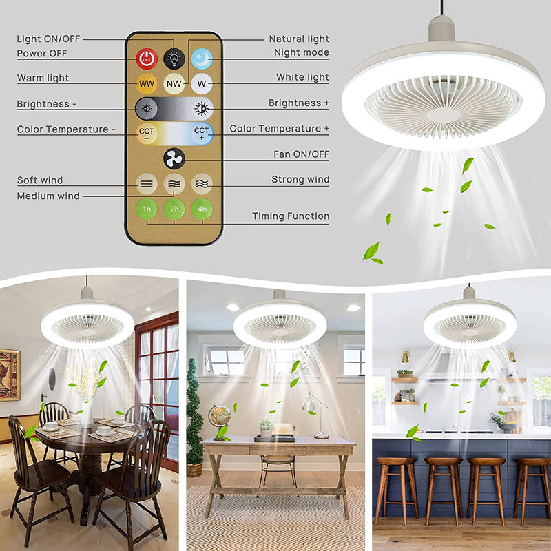 Stylish Ceiling Fan - Screws into Any Light Socket | Kalsten