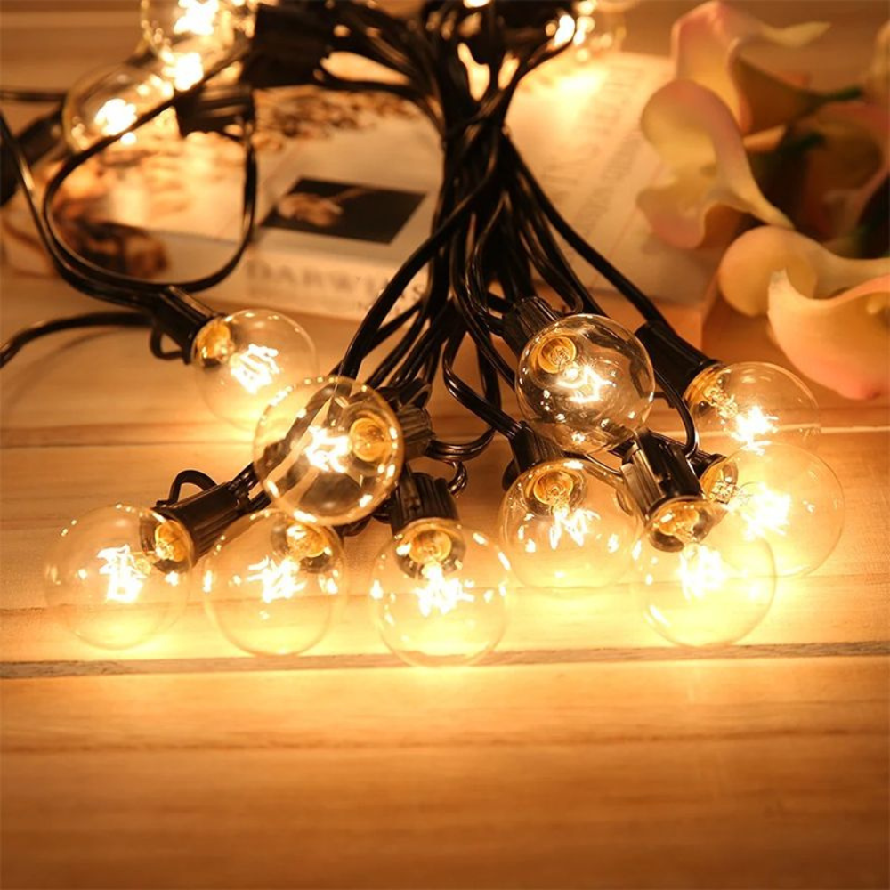 Solar LED Globe Patio String Lights
