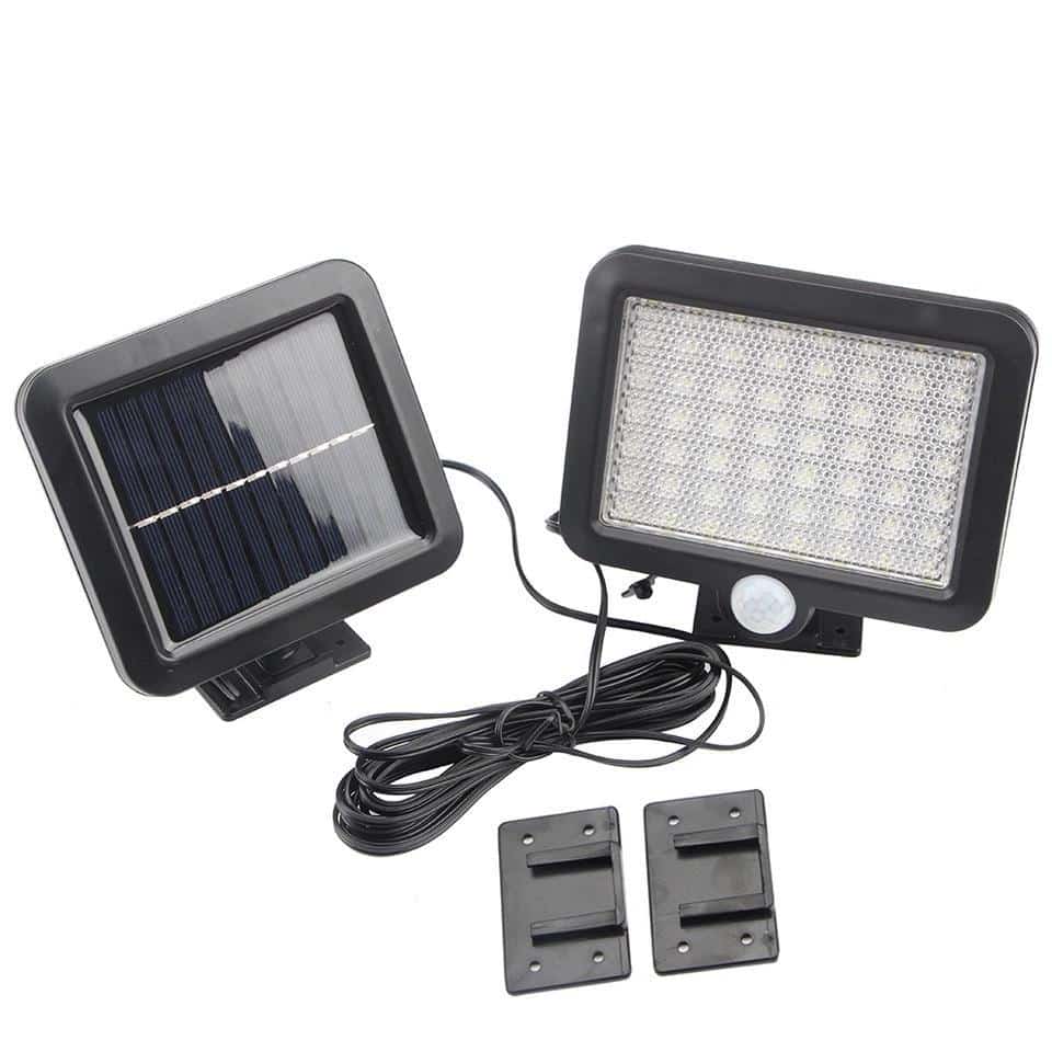 LED lamp black (square) with motion sensor - Solar | Kalsten