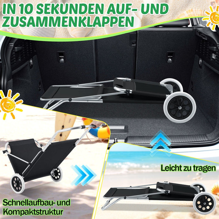 Sun lounger with wheels and sun canopy folding garden lounger | Kalsten