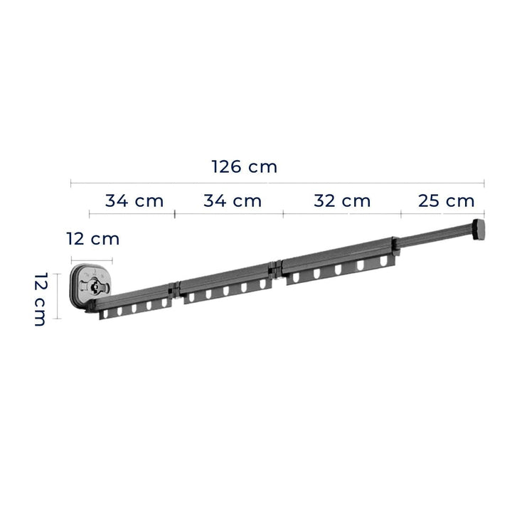 SpaceEase | Folding Clothes Hanger – Retractable Wall-Mounted Rack – Stainless Steel – Ideal for Small Spaces Kalsten