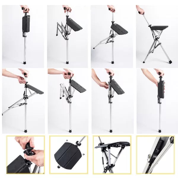 SitWalk Folding Walking Stick – Walking Stick with Sitting Function and Ergonomic Grip | Kalsten