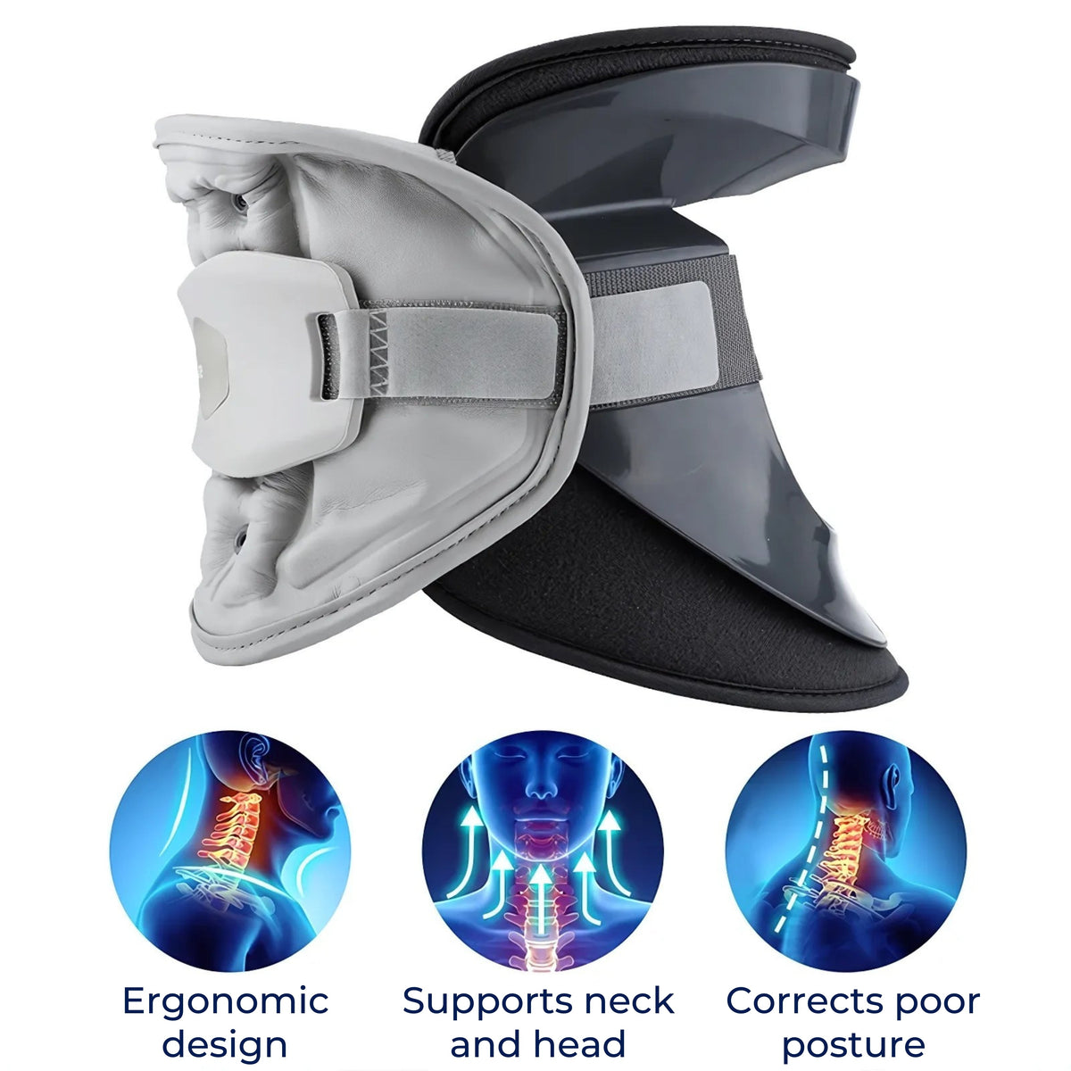 SpineEase | Neck Traction Collar – Cervical Retractor for Spine Decompression, Nerve & Posture Support – Neck Pain Relief Aid Skanto