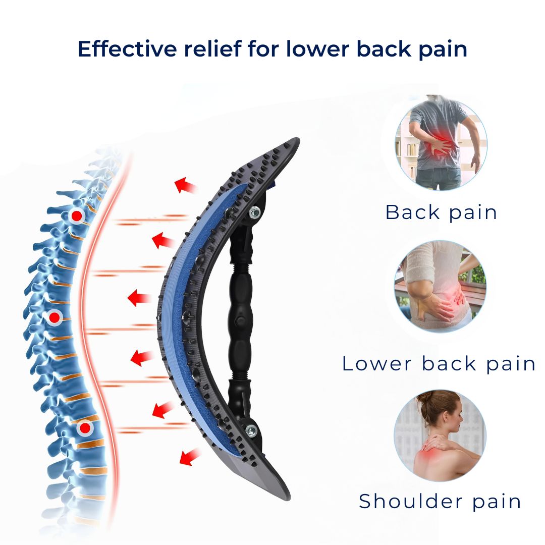 SpineRelief Orthopedic Back Stretcher | Posture Correction and Pain Relief – Sciatica - Herniated Disc - Chronic Back Pain Support Kalsten
