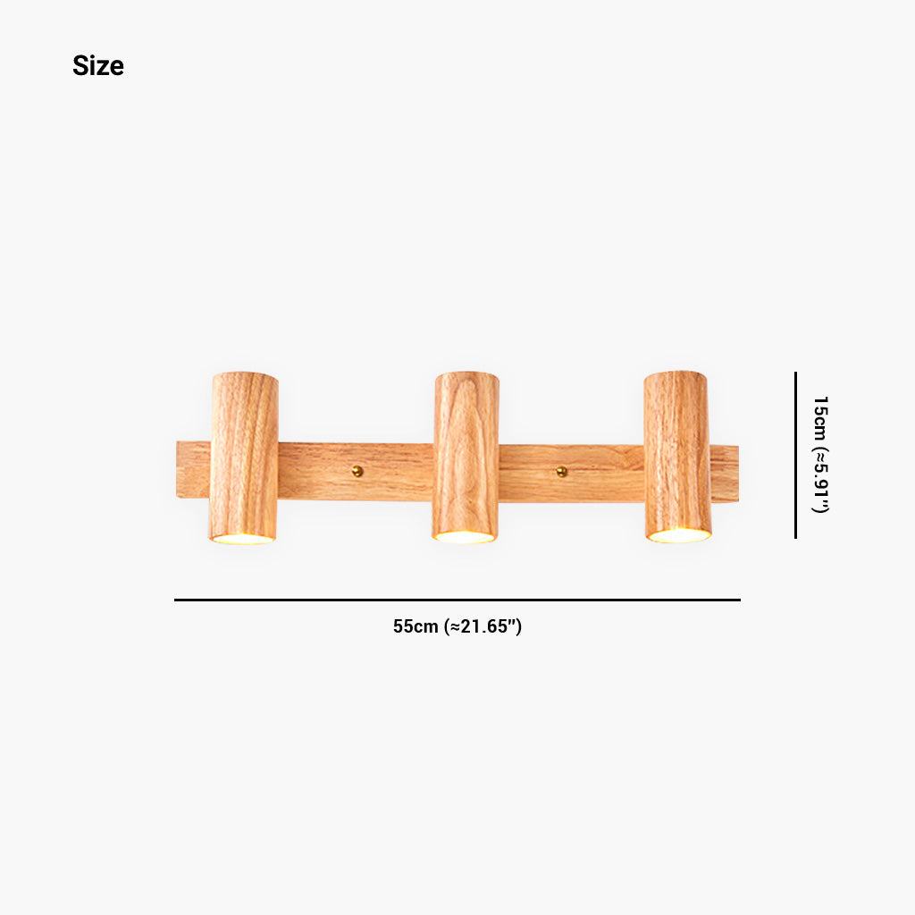 Ceiling Wall Spotlight Wood Adjustable 5.9 in (15.0 cm) Modern Nordic 1 3 4 Heads | Kalsten