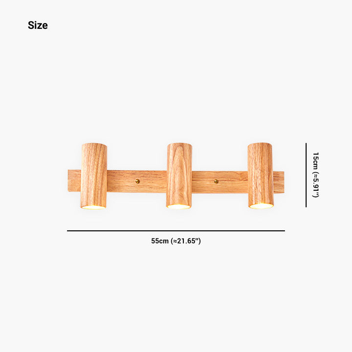 Ceiling Wall Spotlight Wood Adjustable 5.9 in (15.0 cm) Modern Nordic 1 3 4 Heads | Kalsten