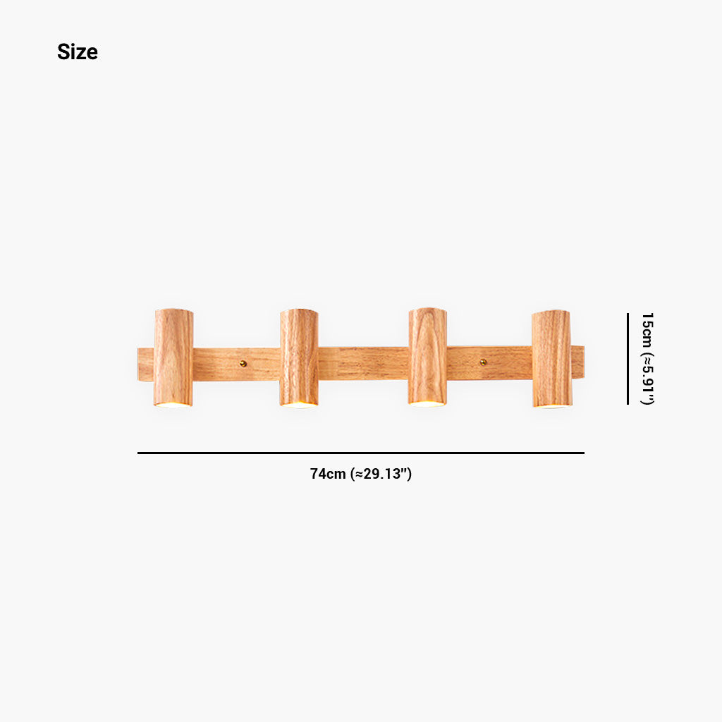 Ceiling Wall Spotlight Wood Adjustable 5.9 in (15.0 cm) Modern Nordic 1 3 4 Heads | Kalsten