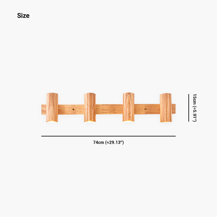 Ceiling Wall Spotlight Wood Adjustable 5.9 in (15.0 cm) Modern Nordic 1 3 4 Heads | Kalsten