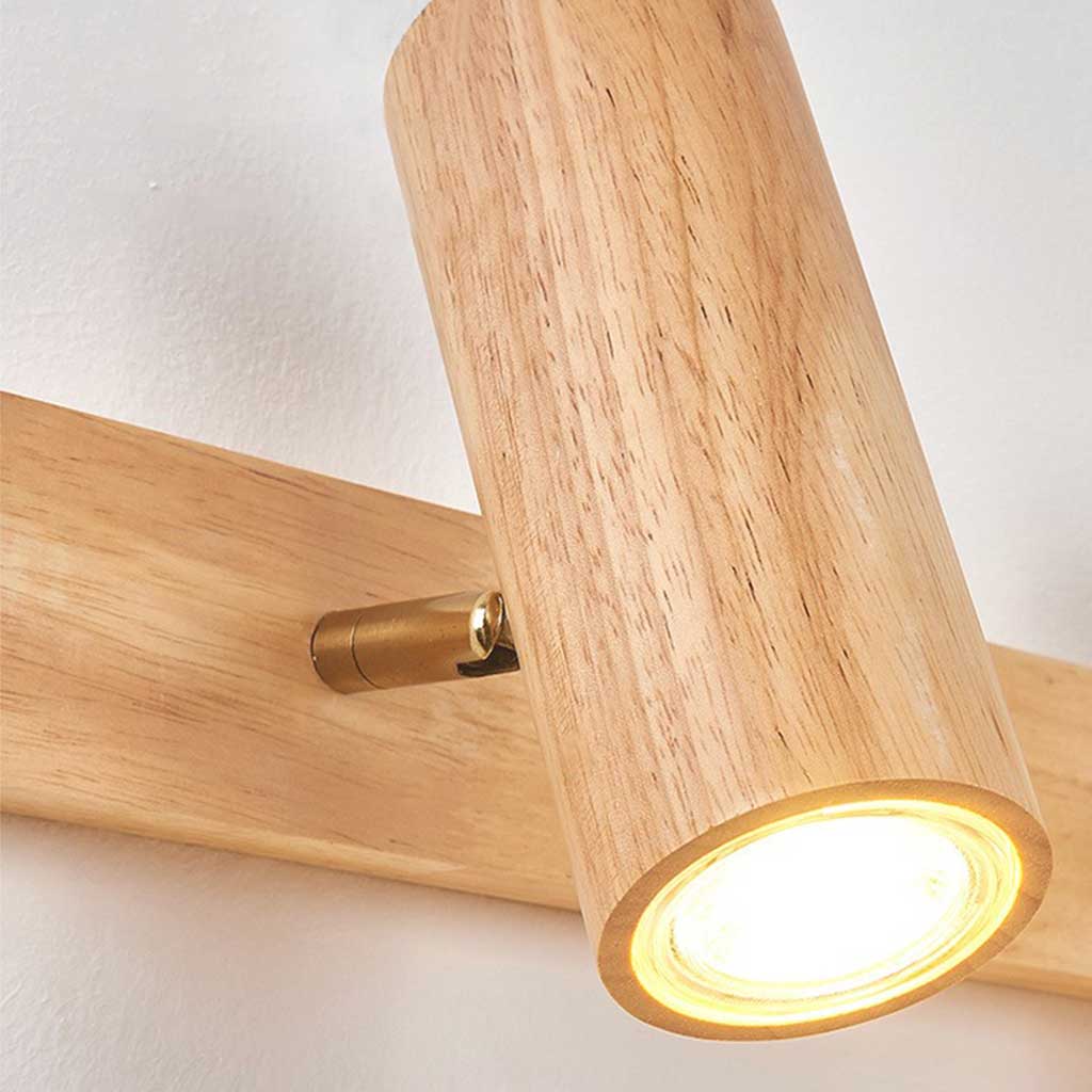 Ceiling Wall Spotlight Wood Adjustable 5.9 in (15.0 cm) Modern Nordic 1 3 4 Heads | Kalsten