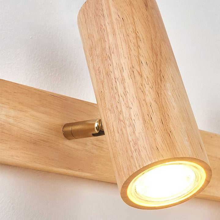 Ceiling Wall Spotlight Wood Adjustable 5.9 in (15.0 cm) Modern Nordic 1 3 4 Heads | Kalsten
