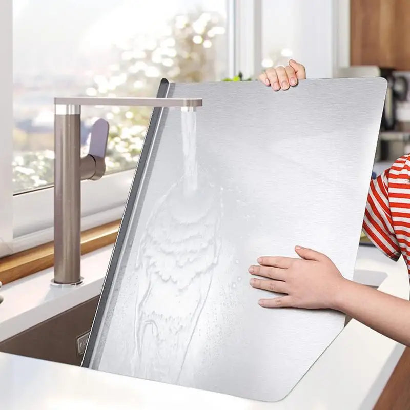 Kalsten | SliceGrip – Stainless Steel Cutting Board with Non-Slip and Raised Edge