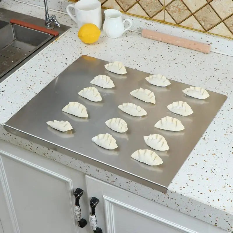 Kalsten | SliceGrip – Stainless Steel Cutting Board with Non-Slip and Raised Edge