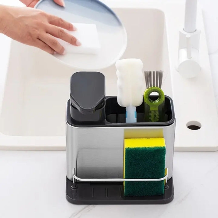 Kalsten | Stainless Steel Dish Soap Dispenser & Utensil Rack