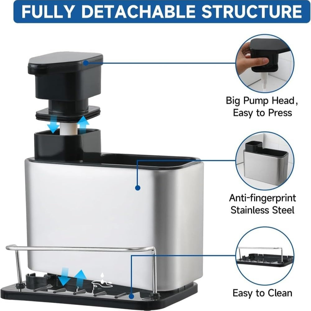Kalsten | Stainless Steel Dish Soap Dispenser & Utensil Rack