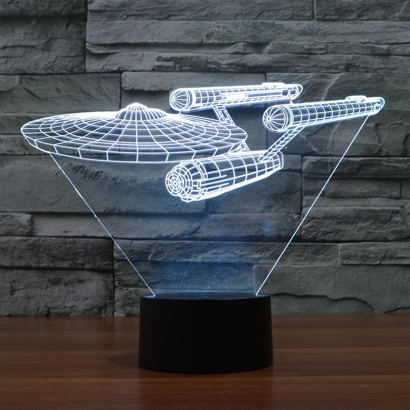 Skanto | Lumora 3D Star Trek Enterprise Ship LED Lamp - Multicolor Optical Illusion Light