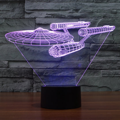 Skanto | Lumora 3D Star Trek Enterprise Ship LED Lamp - Multicolor Optical Illusion Light