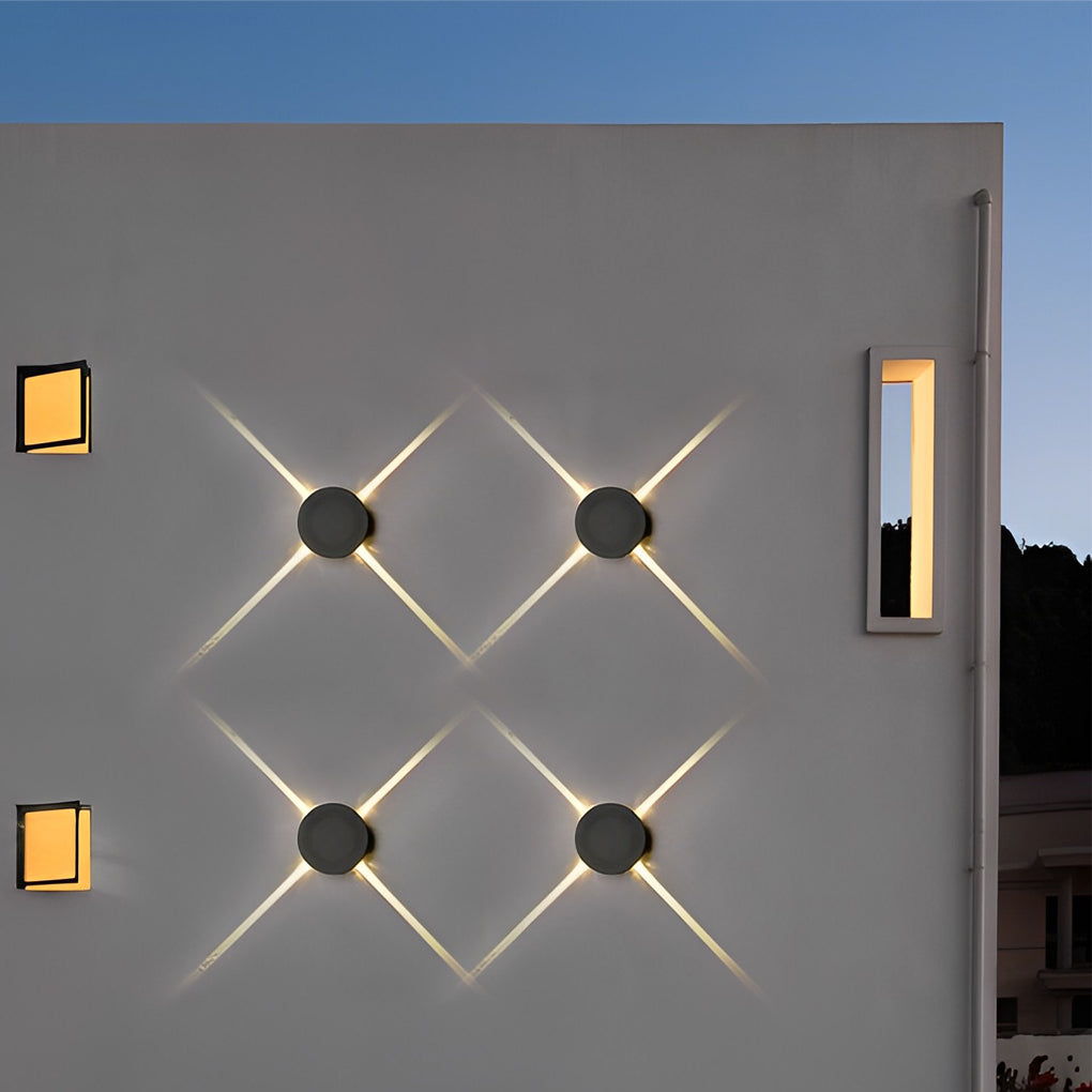 Round Square LED 12W Cross Star Lights Waterproof Modern Wall Lamp | Kalsten