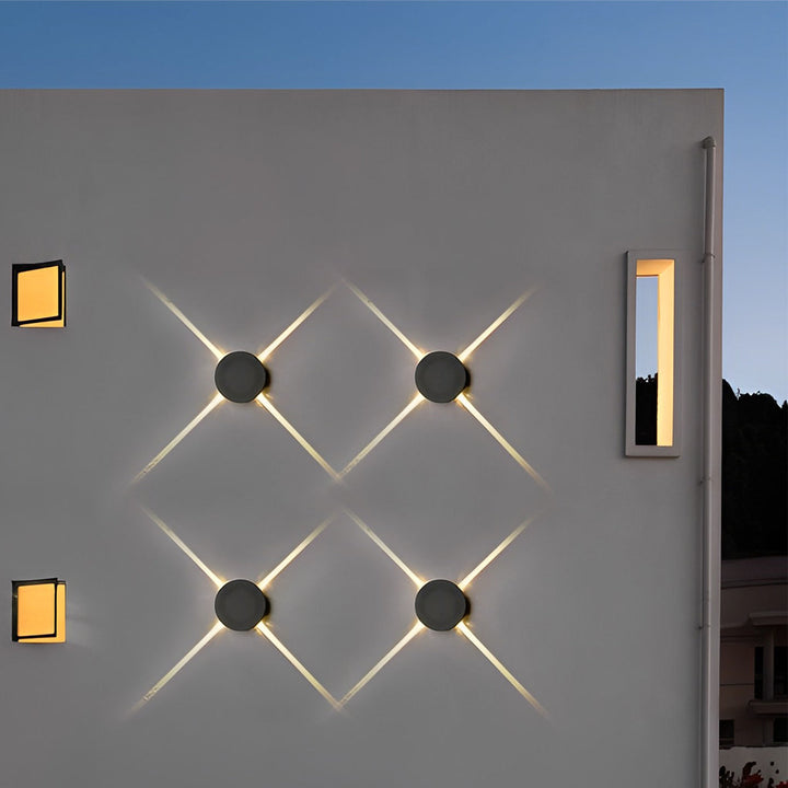Round Square LED 12W Cross Star Lights Waterproof Modern Wall Lamp | Kalsten