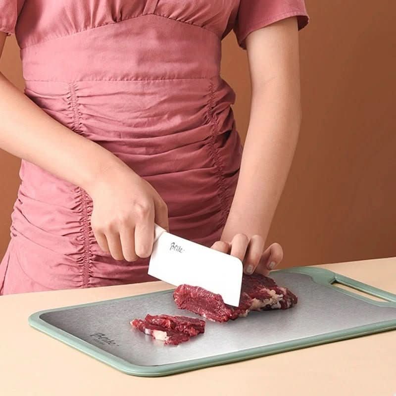 Skanto | Double-Sided Stainless Steel Cutting Board with Non-Stick Surface and Juice Groove