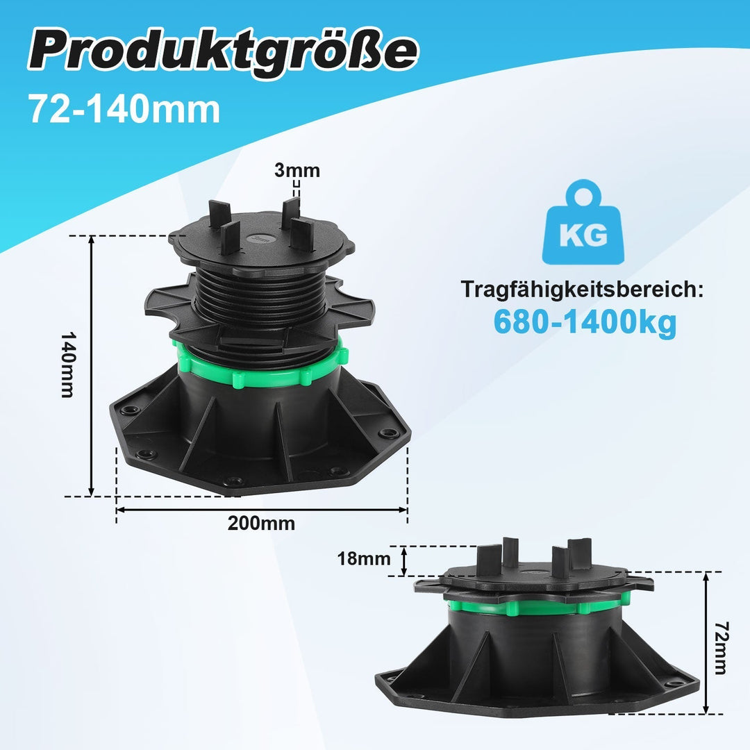 Adjustable pedestal height plate supports | Kalsten