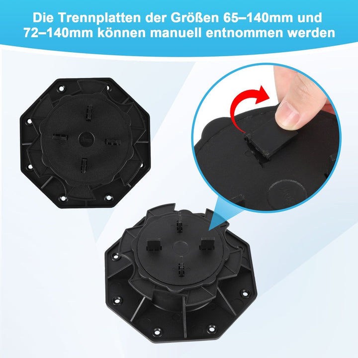 Adjustable pedestal height plate supports | Kalsten
