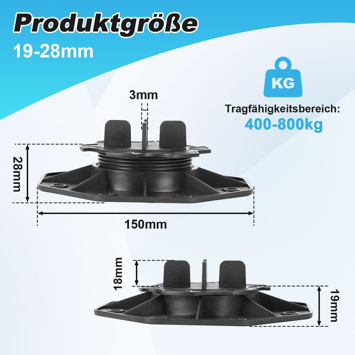 Adjustable pedestal height plate supports | Kalsten