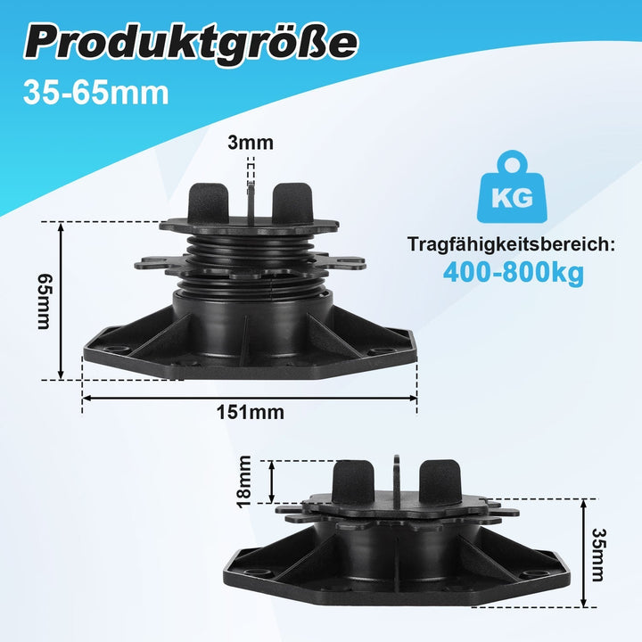 Adjustable pedestal height plate supports | Kalsten