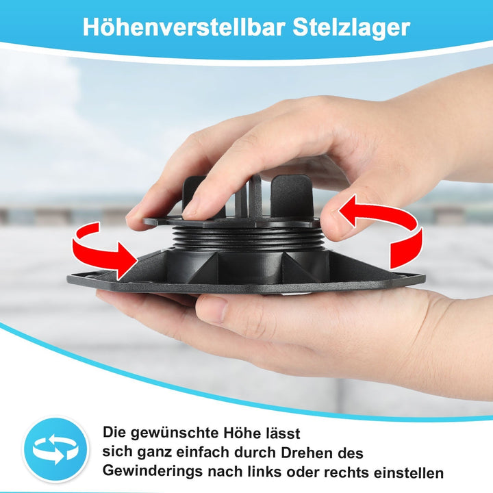Adjustable pedestal height plate supports | Kalsten