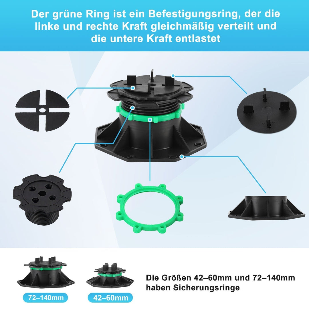 Adjustable pedestal height plate supports | Kalsten