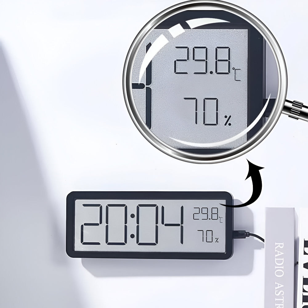 Kalsten | Digital LED Wall Clock – Large Display with Temperature and Humidity