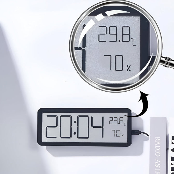 Kalsten | Digital LED Wall Clock – Large Display with Temperature and Humidity