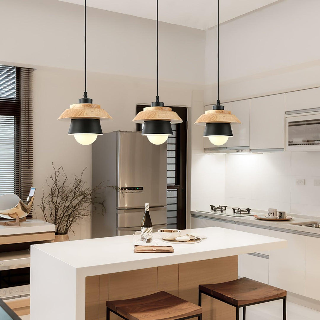 NordicMacaron Luxury Ceiling Lamp - Scandinavian Design with Wooden Finish Kalsten