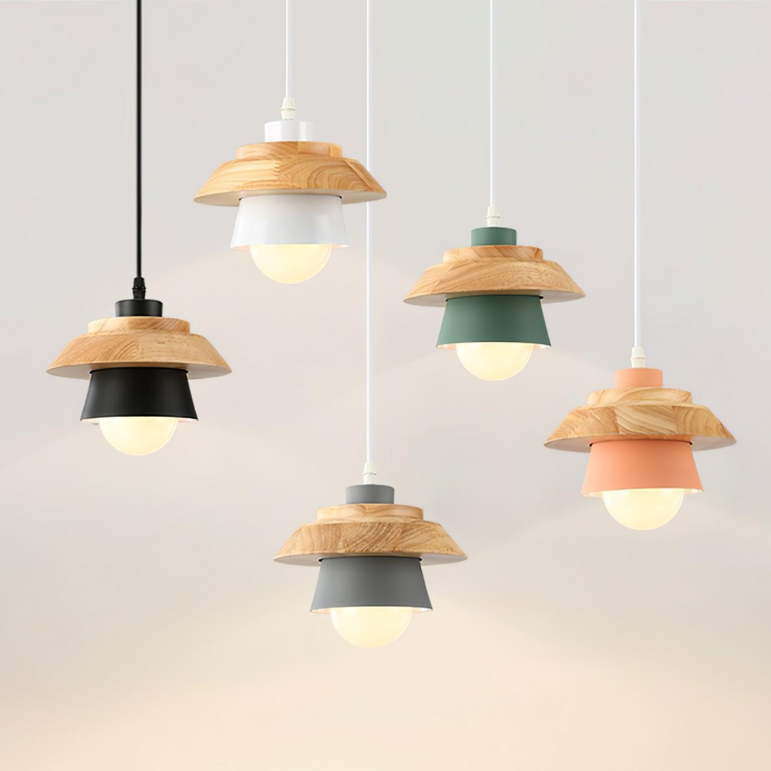 NordicMacaron Luxury Ceiling Lamp - Scandinavian Design with Wooden Finish Kalsten
