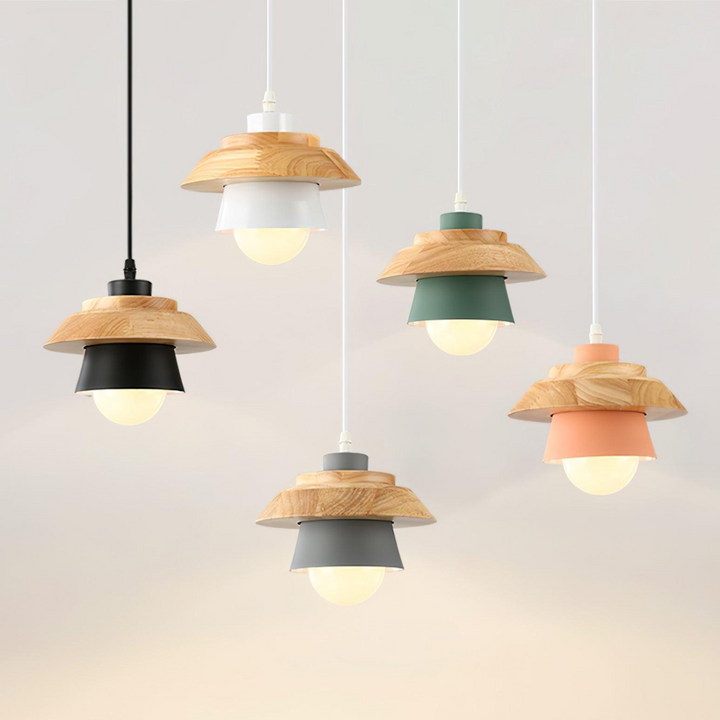 NordicMacaron Luxury Ceiling Lamp - Scandinavian Design with Wooden Finish Kalsten