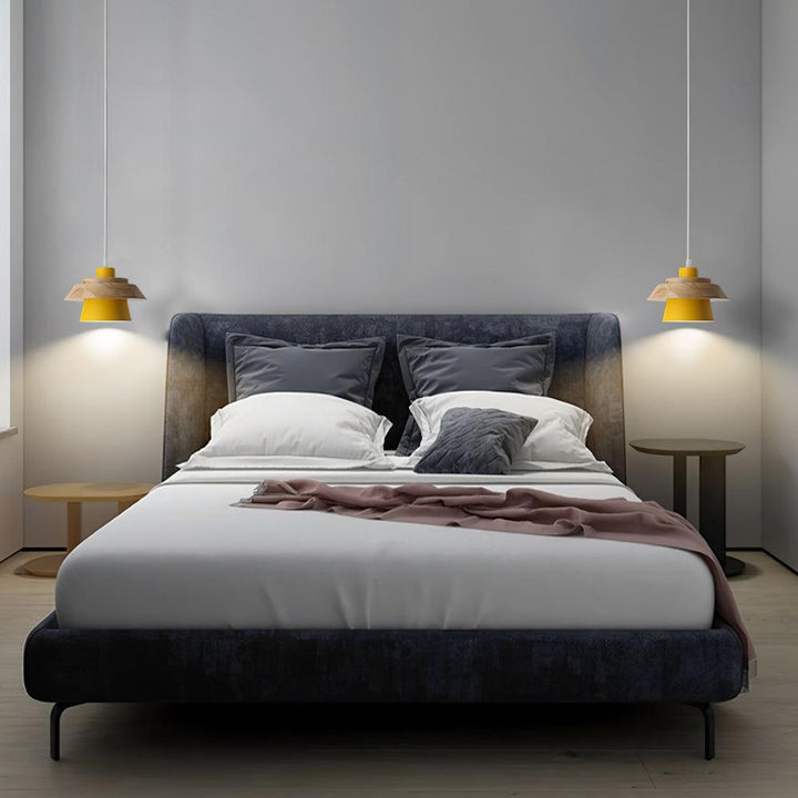 NordicMacaron Luxury Ceiling Lamp - Scandinavian Design with Wooden Finish Kalsten