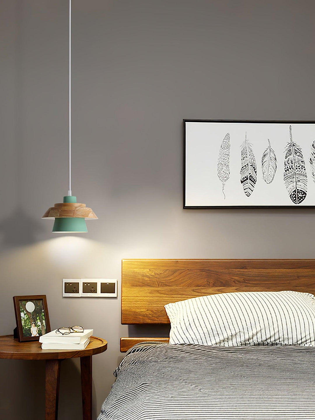 NordicMacaron Luxury Ceiling Lamp - Scandinavian Design with Wooden Finish Kalsten