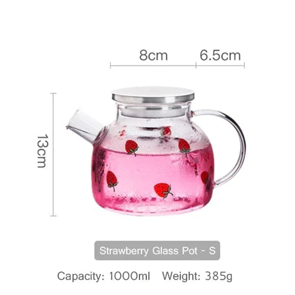 Strawberry Glass Teapot | Kalsten