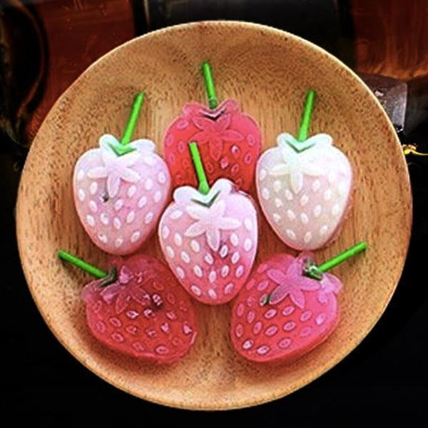 Strawberry Silicone Ice Mold With Stem Handles | Kalsten