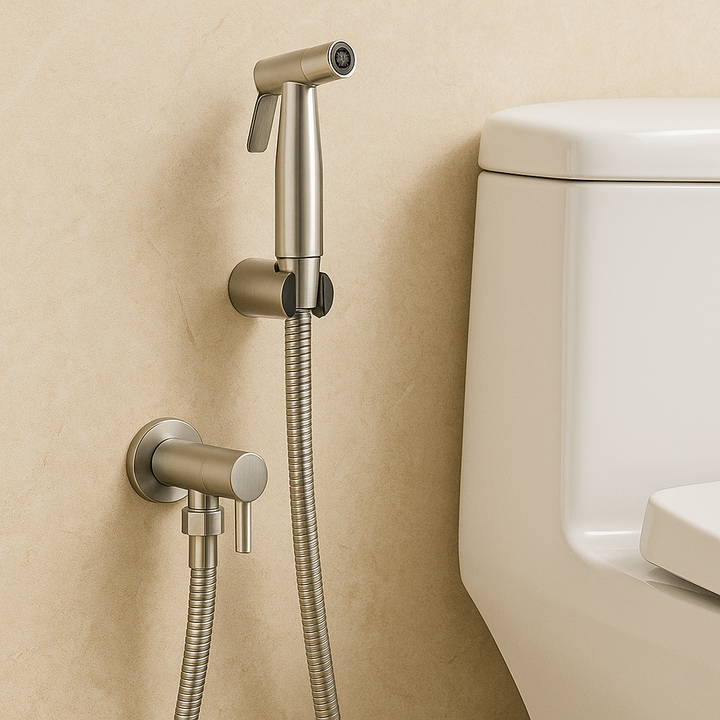 Stainless Steel Bidet Sprayer AquaNova – Hygienic Toilet Shower Spray with Wall Holder | Kalsten