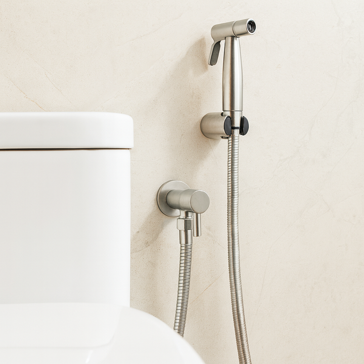 Stainless Steel Bidet Sprayer AquaNova – Hygienic Toilet Shower Spray with Wall Holder | Kalsten