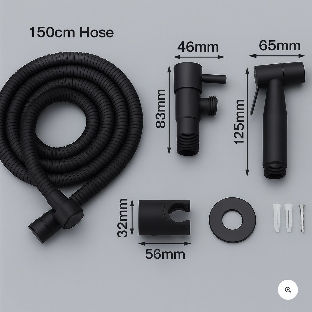 Stainless Steel Bidet Sprayer AquaNova – Hygienic Toilet Shower Spray with Wall Holder | Kalsten