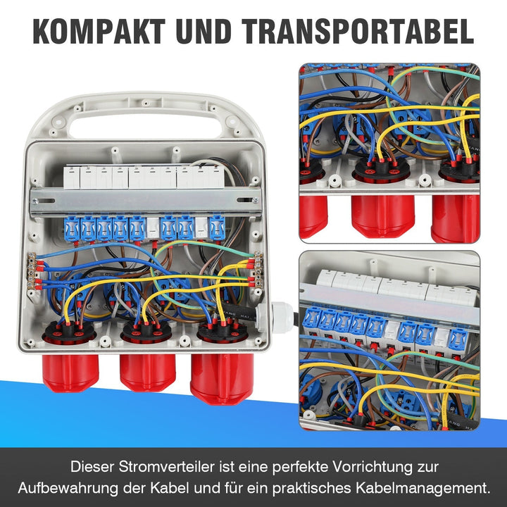 Wall distributor 2 x CEE 16A 400V + 1 x CEE 32A 400V + 4 x 230V 5 Pole | Kalsten