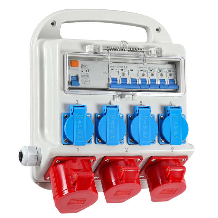 Power distributor RCD 2 x CEE 400V/16A + 4 x 230V Schuko 5 pole | Kalsten