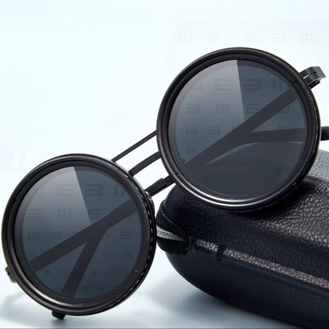 Kalsten | VisionRound Polarized Sunglasses – Unisex Retro Design with Adjustable Light Filter