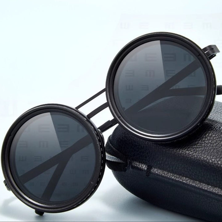 Kalsten | VisionRound Polarized Sunglasses – Unisex Retro Design with Adjustable Light Filter