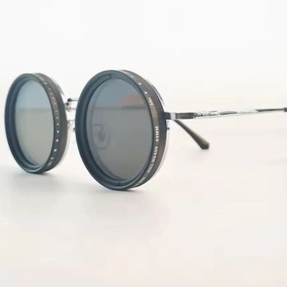 VisionRound Polarized Sunglasses – Unisex Retro Design with Adjustable Light Filter | Bowlift