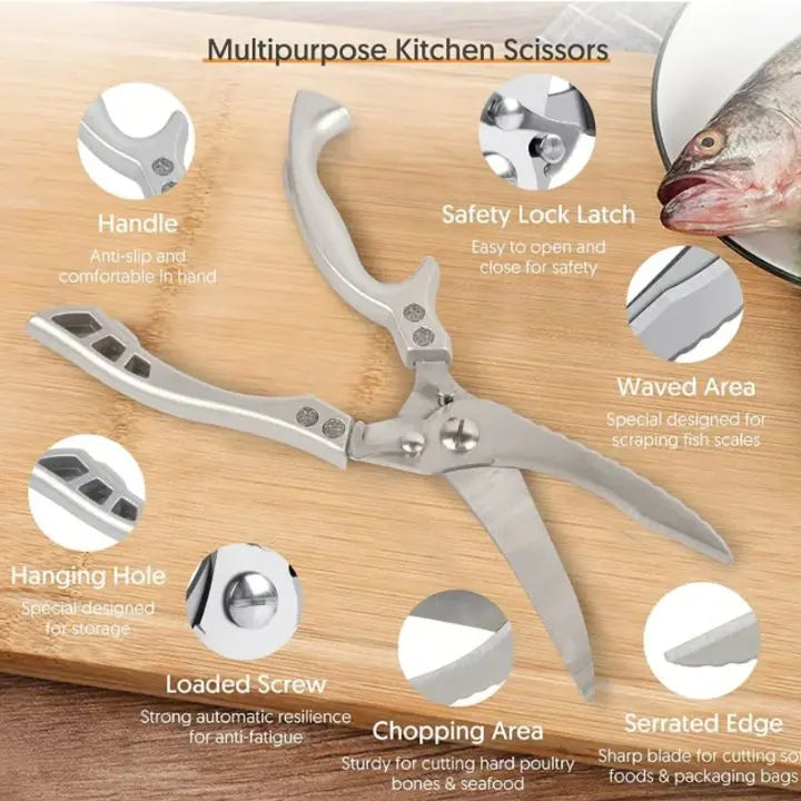 Kalsten | Super strong kitchen scissors – stainless steel & effortless cutting