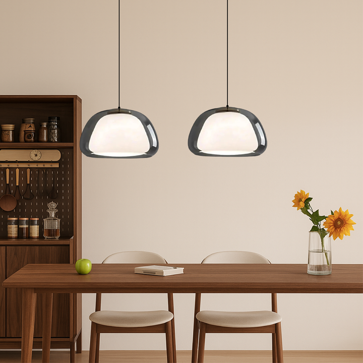 Kalsten | Nombr Jelly Glass Pendant Lamp – Modern Lamp for Kitchen and Dining Table, Adjustable Height, Soft LED Light