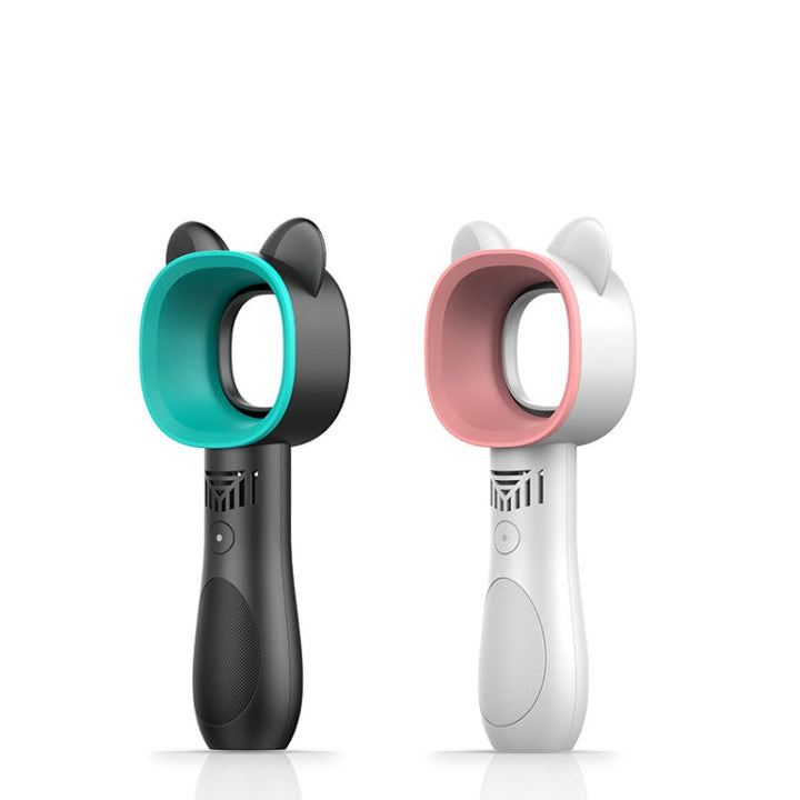 Cartoon Handheld Fan Leafless USB Mini Charging Desktop Portable Fan(White) | Kalsten